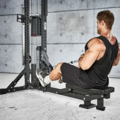 Station de tirage à poulie ATX ultra polyvalente 3 en 1 pour lat pulldown et rowing avec colonne de poids 135 kg - Trinity Tower