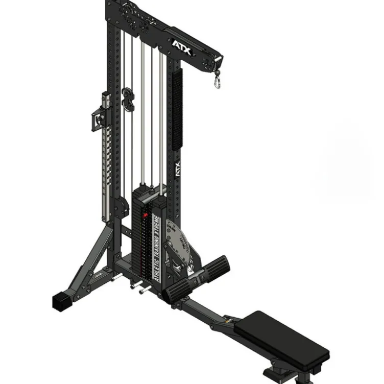 Station de tirage à poulie ATX ultra polyvalente 3 en 1 pour lat pulldown et rowing avec colonne de poids 135 kg - Trinity Tower