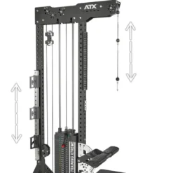 Station de tirage à poulie ATX ultra polyvalente 3 en 1 pour lat pulldown et rowing avec colonne de poids 135 kg - Trinity Tower