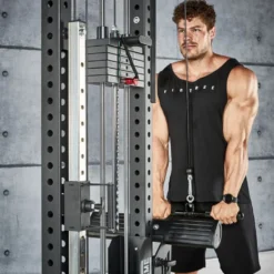 Station de tirage à poulie ATX ultra polyvalente 3 en 1 pour lat pulldown et rowing avec colonne de poids 135 kg - Trinity Tower