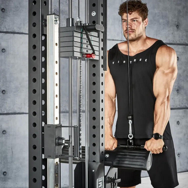 Station de tirage à poulie ATX ultra polyvalente 3 en 1 pour lat pulldown et rowing avec colonne de poids 135 kg - Trinity Tower