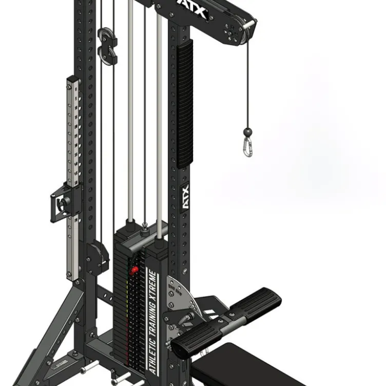 Station de tirage à poulie ATX ultra polyvalente 3 en 1 pour lat pulldown et rowing avec colonne de poids 135 kg - Trinity Tower