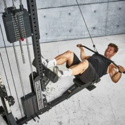 Station de tirage à poulie ATX ultra polyvalente 3 en 1 pour lat pulldown et rowing avec colonne de poids 135 kg - Trinity Tower