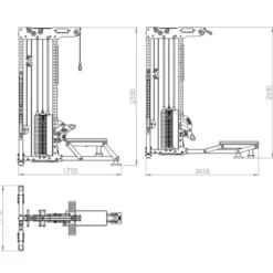 Station de tirage à poulie ATX ultra polyvalente 3 en 1 pour lat pulldown et rowing avec colonne de poids 135 kg - Trinity Tower