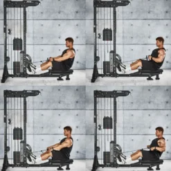 Station de tirage à poulie ATX ultra polyvalente 3 en 1 pour lat pulldown et rowing avec colonne de poids 135 kg - Trinity Tower
