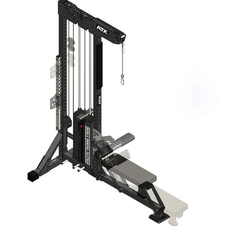 Station de tirage à poulie ATX ultra polyvalente 3 en 1 pour lat pulldown et rowing avec colonne de poids 135 kg - Trinity Tower