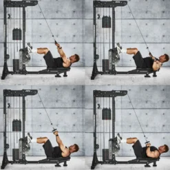 Station de tirage à poulie ATX ultra polyvalente 3 en 1 pour lat pulldown et rowing avec colonne de poids 135 kg - Trinity Tower