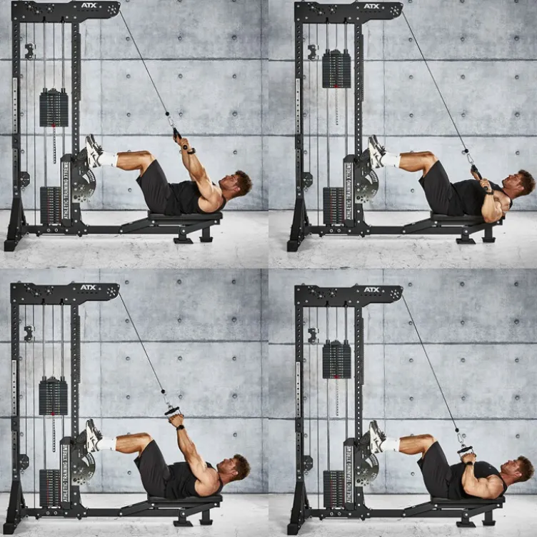 Station de tirage à poulie ATX ultra polyvalente 3 en 1 pour lat pulldown et rowing avec colonne de poids 135 kg - Trinity Tower