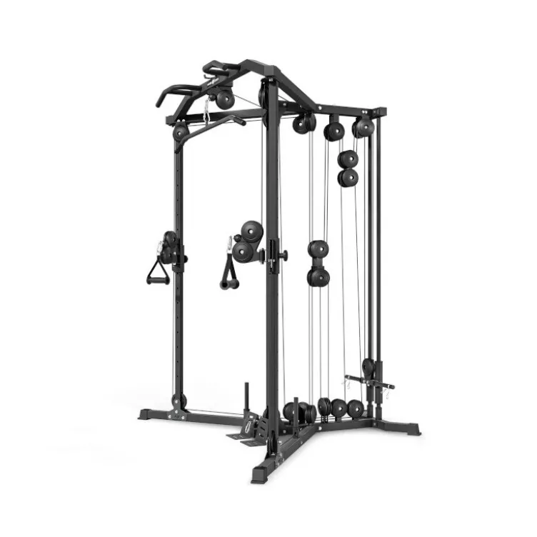 Station de tirage vis à vis à charge libre jusqu'à 120 kg avec barres de traction - Équipement de musculation professionnel