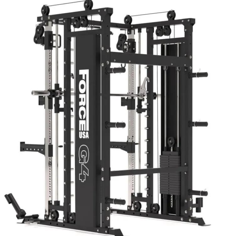 Station Force USA G4 All-In-One Trainer - Rack à squat avec Smith Machine et Double Poulie de 77 kg