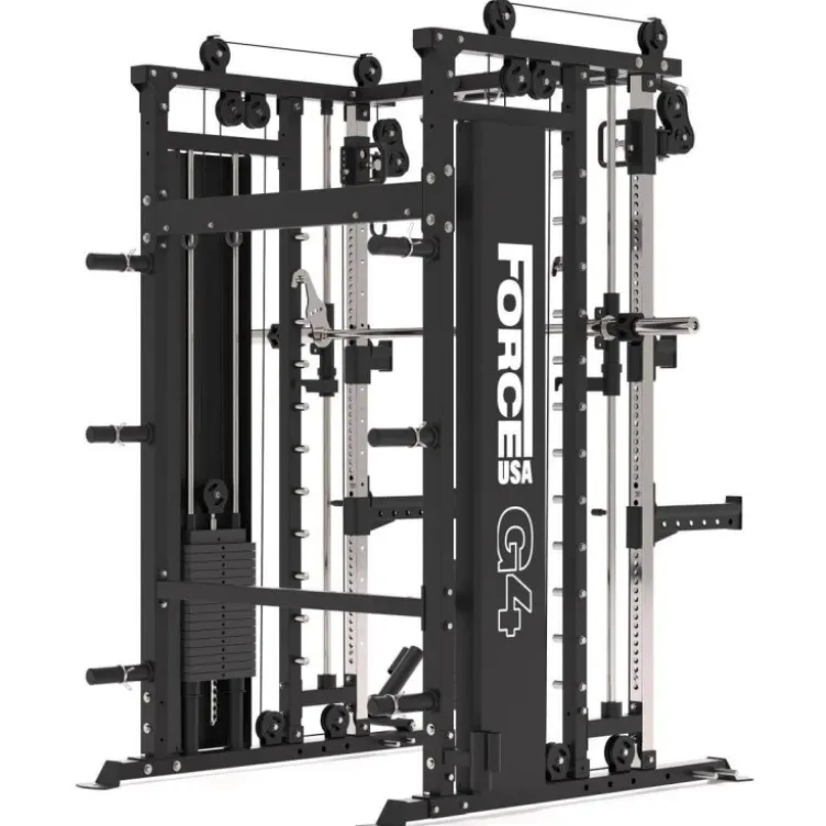 Station Force USA G4 All-In-One Trainer - Rack à squat avec Smith Machine et Double Poulie de 77 kg