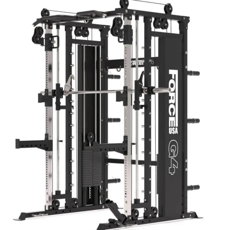 Station Force USA G4 All-In-One Trainer - Rack à squat avec Smith Machine et Double Poulie de 77 kg