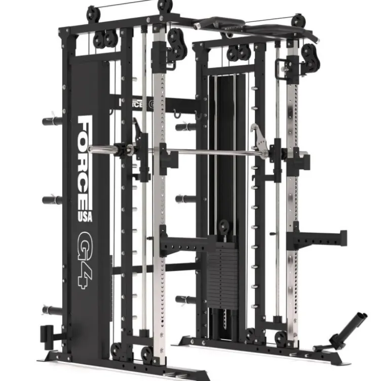 Station Force USA G4 All-In-One Trainer - Rack à squat avec Smith Machine et Double Poulie de 77 kg