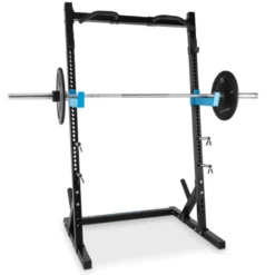 Station half rack 850 kg avec barre de traction et safety spotters