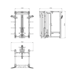 Station Hardcore Power rack ATX avec système à poulie double et colonne de poids 125 kg - Série 700