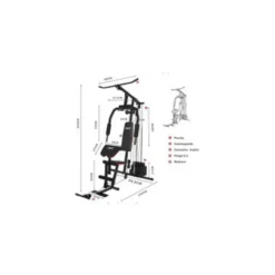Station home-gym complète multi-fonction avec colonne de poids