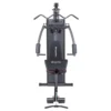 Station home gym de musculation à charges guidées avec colonne de poids 99 kg et pupitre à biceps