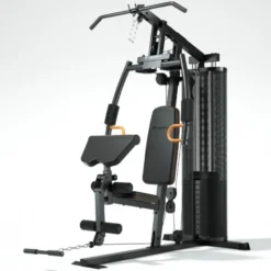 Station Home-Gym multi-postes avec colonne de poids 69.50 kg et poulie haute et basse