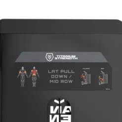 Station Lat Pull Down dual Mid Row Titanium Strength Black Séries RX avec colonne de poids de 125 kg - BSRX-S6