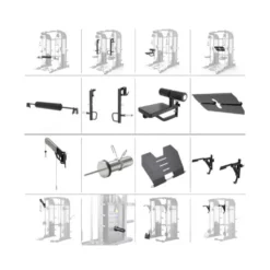 Station multifonctionnelle et compacte - Rack tout-en-un de musculation avec accessoires