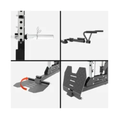 Station multifonctionnelle et compacte - Rack tout-en-un de musculation avec accessoires