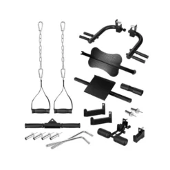 Station multi-gym avec ensemble complet d'accessoires pour des entraînements de musculation variés en homegym