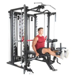 Station multi-postes complètes pour homegym de musculation - + de 60 possibilités d'exercices - SCS Smith Cage System