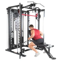 Station multi-postes complètes pour homegym de musculation - + de 60 possibilités d'exercices - SCS Smith Cage System