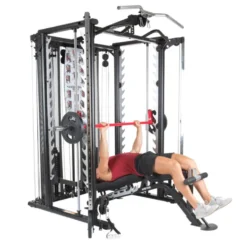 Station multi-postes complètes pour homegym de musculation - + de 60 possibilités d'exercices - SCS Smith Cage System