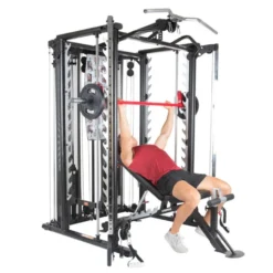 Station multi-postes complètes pour homegym de musculation - + de 60 possibilités d'exercices - SCS Smith Cage System