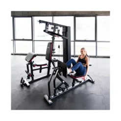 Station polyvalente multi-exercices de musculation avec presse à cuisses pour homegym