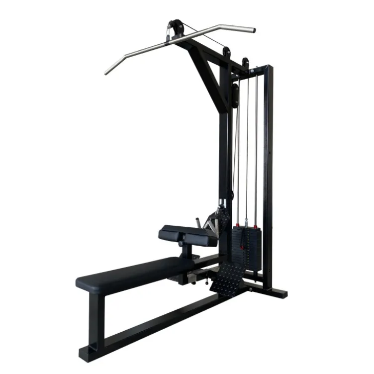 Station polyvalente poulie haute et basse à charge guidée de 80 kg - Lat pull down et Row Assis