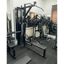 Station polyvalente poulie haute et basse à charge guidée de 80 kg - Lat pull down et Row Assis