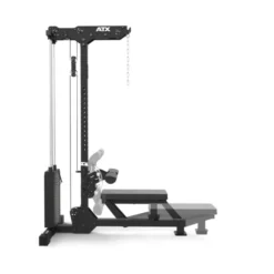 Station à poulie haute et basse ATX avec colonne de poids de 115 kg et repose-pieds réglable - Banc d'aviron rabattable