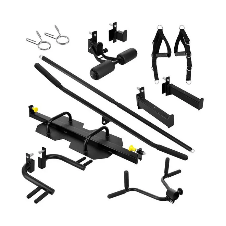 Station power rack 2 x 90 kg avec poulie vis à vis et multipress - Set d'accessoires inclus et capacité de charge 1000 kg