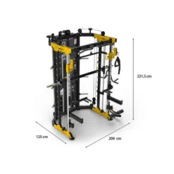 Station power rack 2 x 90 kg avec poulie vis à vis et multipress - Set d'accessoires inclus et capacité de charge 1000 kg