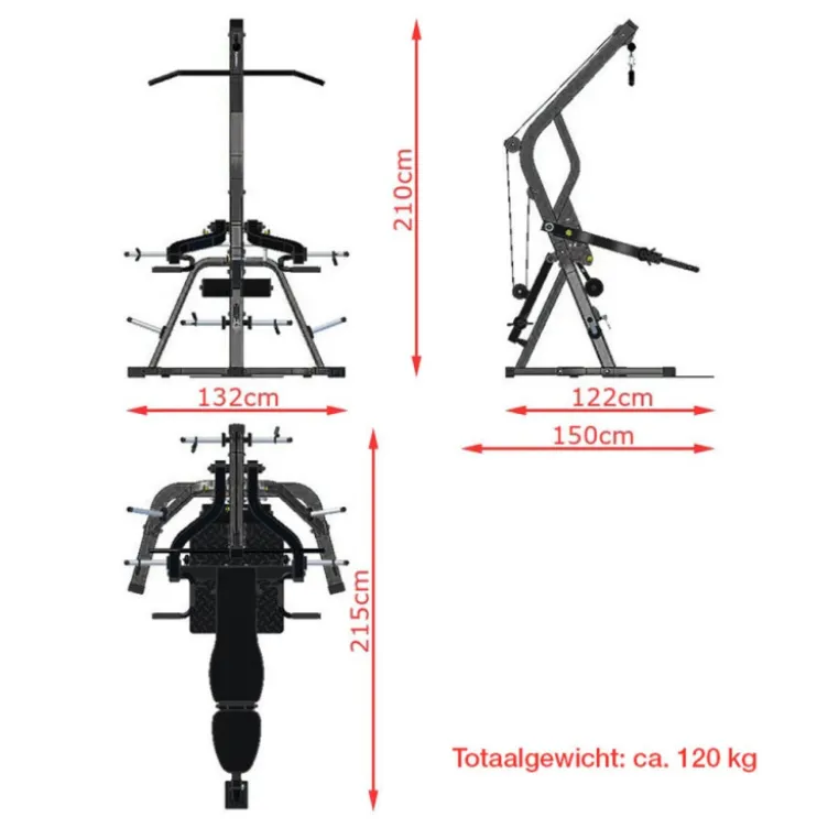 Station pro de musculation pour entraînement complet charge max 400 kg ATX Triplex