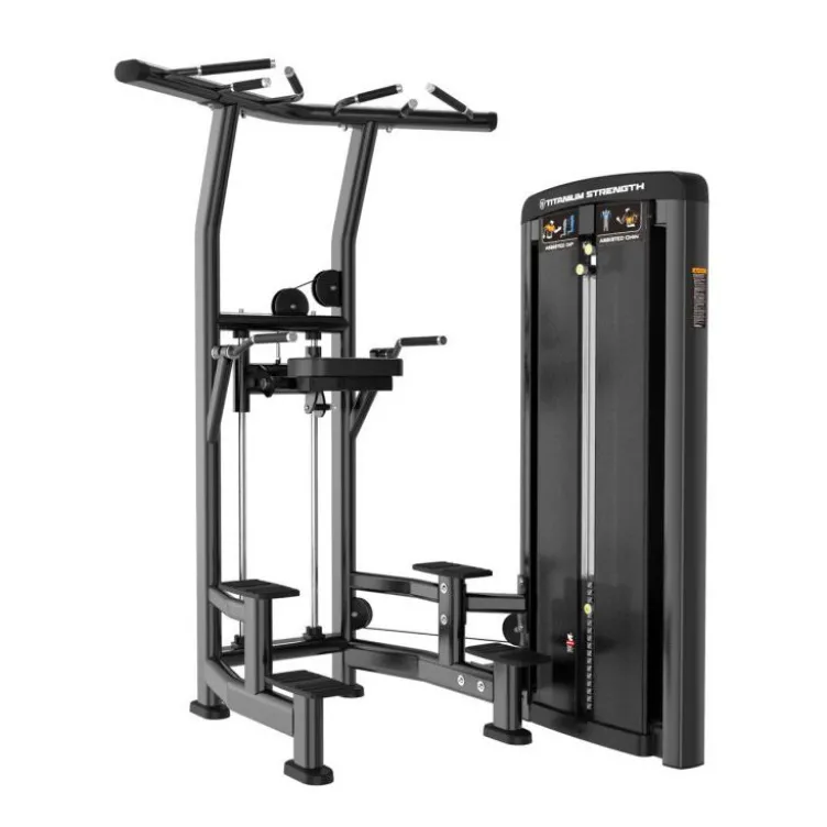 Station PRO pour dips et tractions assistées à charge guidée 100 kg Titanium strength - Usage commercial Genesis GS-S2