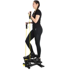Stepper Legro compact avec bandes de résistances en caoutchouc pour remise en forme à la maison - Larges pédales antidérapantes