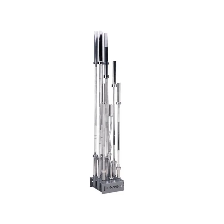 Support de rangement au sol pour barres de musculation olympiques 50 mm - Rangement vertical pour 9 Barres