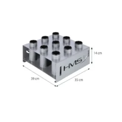 Support de rangement au sol pour barres de musculation olympiques 50 mm - Rangement vertical pour 9 Barres