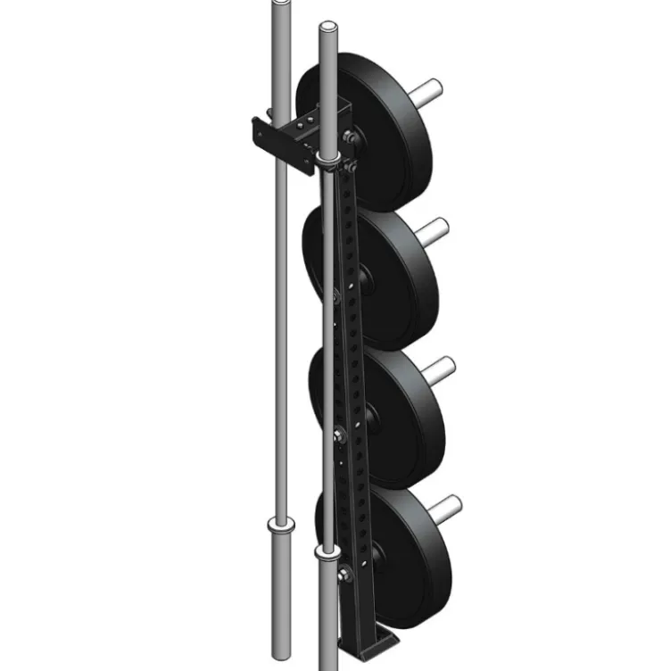 Support de rangement compact à fixation murale pour barres et poids de musculation - ATX