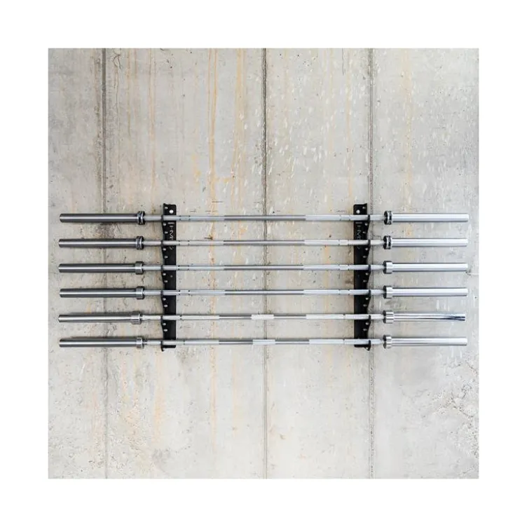 Support de rangement à fixation murale pour 6 barres de musculation - Rangement horizontal