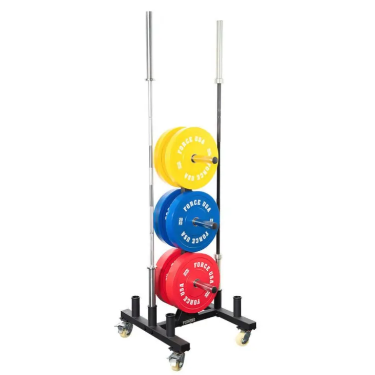 Support de rangement mobile pour disques de poids et barres olympiques Force USA