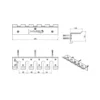 Support de rangement mural en acier pour 5 barres de musculation standards