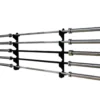 Support de rangement mural pour 5 barres de musculation en position horizontale