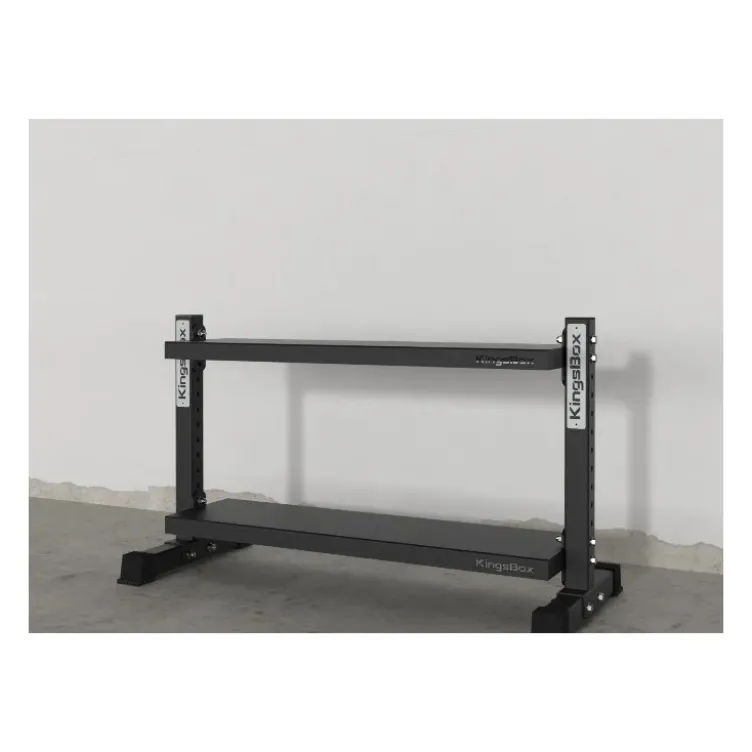 Support de rangement à 2 étages pour Kettlebells en acier robuste pour home-gym
