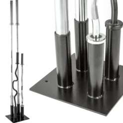 Support de rangement vertical pour 4 barres olympiques