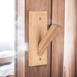 Support de sauna en bois avec crochet pour serviette et peignoir - Espace détente et remise en forme