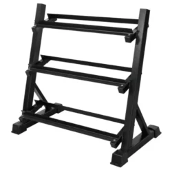 Support de stockage horizontal pour haltères de musculation 3 niveaux - Rack de rangement professionnel Max 300 kg